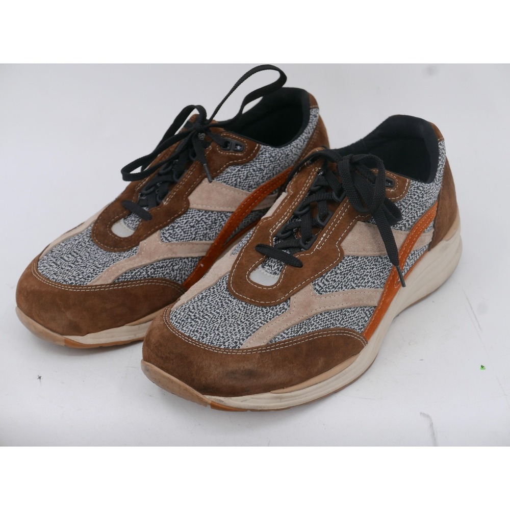 SAS Journey Mesh LT Lace Up Sneakers Brown Suede Knit Casual Men's Size 12 EE